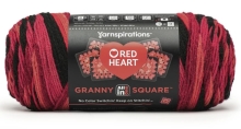 Red Heart Granny Squares - Black Ruby Red